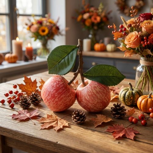 Artificial red apple decoration, 2 pieces, 13cm | Floristik24.co.uk