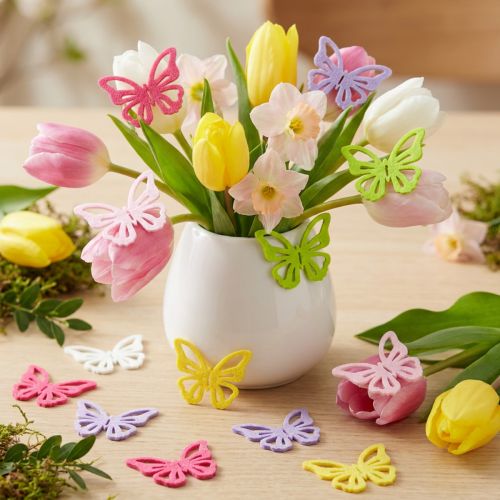 Product Felt butterflies colorful – Spring decorative butterflies 6 colors 4cm 72 pcs