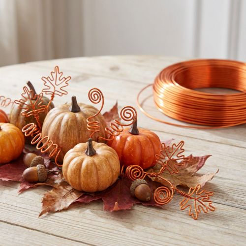 Aluminum craft wire, orange, Ø2mm, 500g, 60m, for DIY decorations | Floristik24.co.uk
