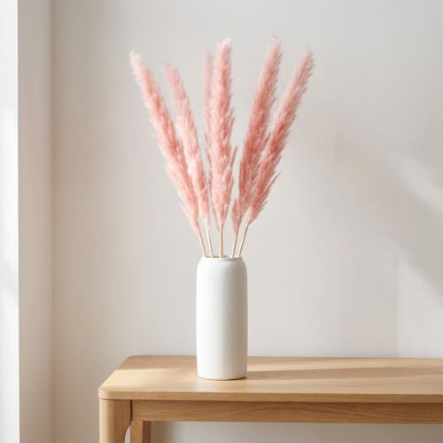 Pampas grass decoration, dried pampas grass pink 72cm 6 pcs | Floristik24.co.uk