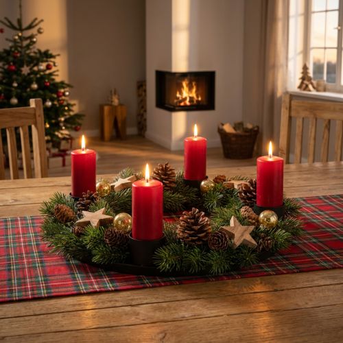 Candle ring rod candles candle holder metal black Ø35cm | Floristik24.co.uk