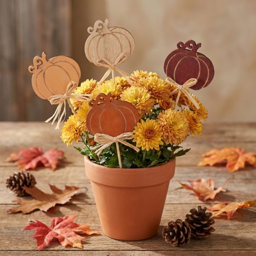Flower stick wooden pumpkin