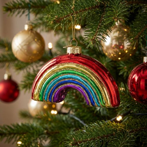 Rainbow Glass Ornament –