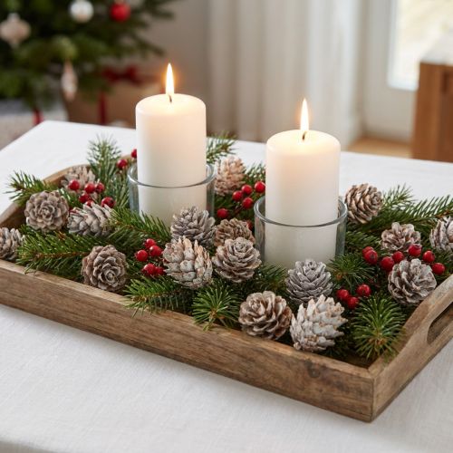 Whitened pine cones, small