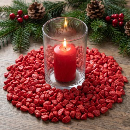 Decorative stones 9mm - 13mm red 2kg | Floristik24.co.uk