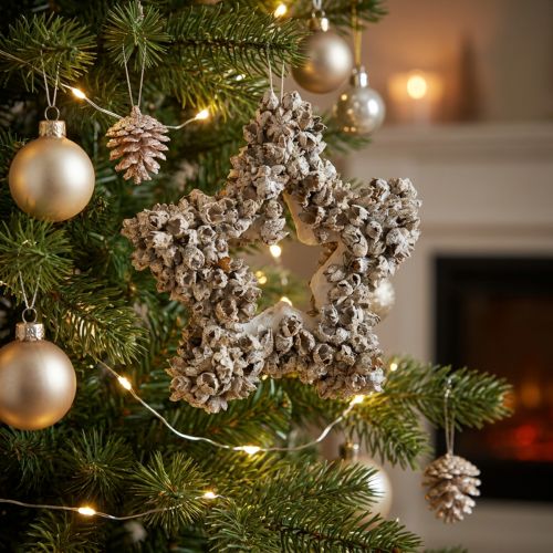 Star for hanging, Christmas decoration, white, glitter, Ø15cm | Floristik24.co.uk