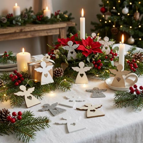 Scatter decoration angel wood Christmas angel 4cm assorted 72 pcs | Floristik24.co.uk