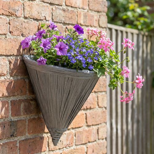 Hanging pot gray Flower pot for hanging wall light 30×17cm | Floristik24.co.uk