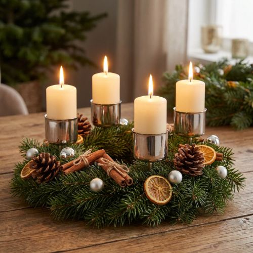 Stick candle holder silver Ø22mm 10.5cm 12 pcs | Floristik24.co.uk