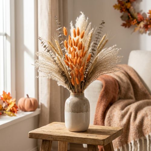 Lagurus Dried Rabbit's Tail Grass Apricot Decorative Dried Flowers 55-60cm 50g | Floristik24.co.uk