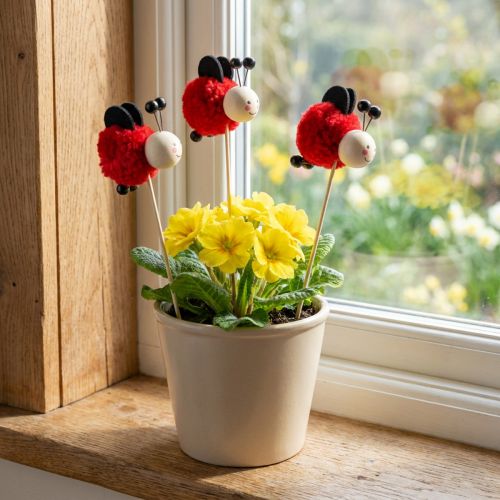 Product Plant stakes Ladybug pompons Decoration Flower stakes 27.5cm 9 pcs