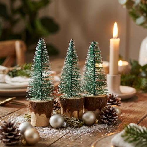 Christmas decoration Christmas tree snowed 10cm 8pcs | Floristik24.co.uk