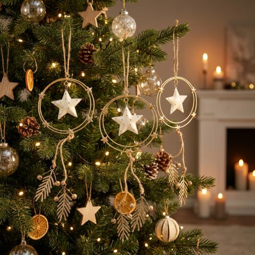 Hanging Decoration Christmas Christmas Tree Decoration Star H38cm 3 Pcs | Floristik24.co.uk