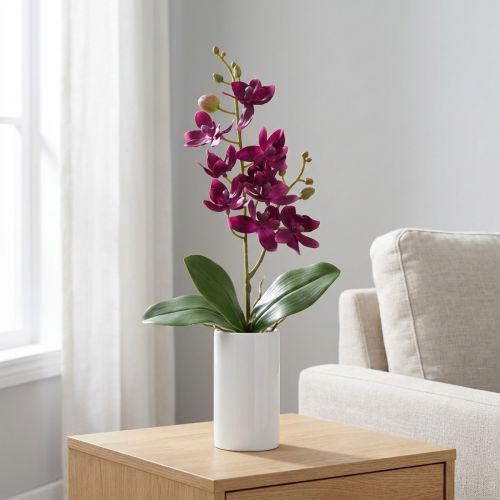 Small Orchid Phalaenopsis Artificial Flower dark purple 30cm | Floristik24.co.uk