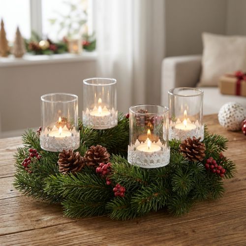 Candle holder with thorn tealight holder white H8cm 4 pcs | Floristik24.co.uk