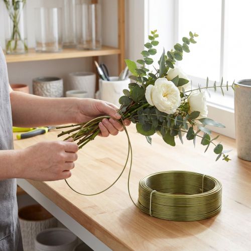 Aluminium wire Olive 2mm 500g - Flexible and malleable for DIY projects, crafts and floristry | Floristik24.co.uk