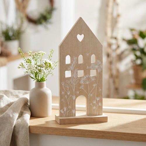 Wooden house decorative house table stand wood 28.5cm | Floristik24.co.uk
