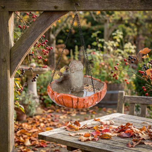 Bird decoration autumn for hanging mushroom with 2 birds Ø20cm H15cm | Floristik24.co.uk