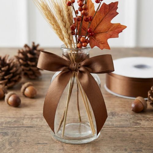 Gift and decoration ribbon, brown, 25mm, 50m | Floristik24.co.uk