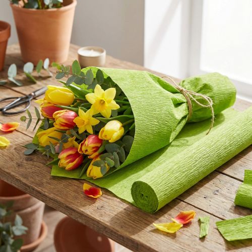 Florist crepe paper grass green 50x250cm | Floristik24.co.uk