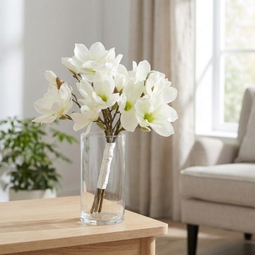 Magnolia Bunch White 40cm 5 pcs | Floristik24.co.uk