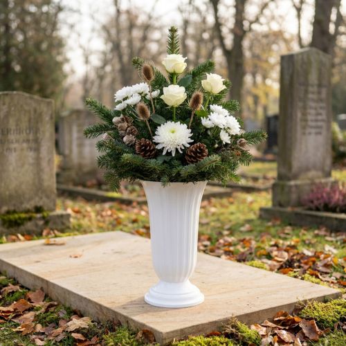 Vase Lilia white Ø23cm 1 pc | Floristik24.co.uk