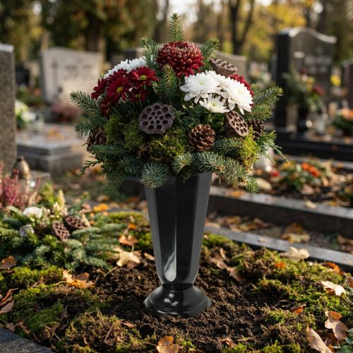 Setting vase Szwed black Ø23cm 1 pc | Floristik24.co.uk