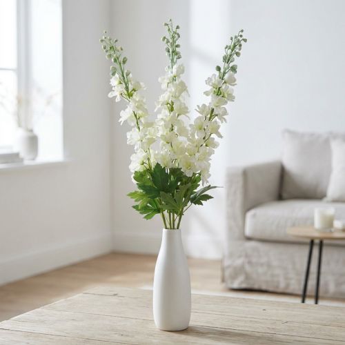 Delphinium White Artificial Delphinium Silk Flowers Artificial Flowers 3pcs | Floristik24.co.uk