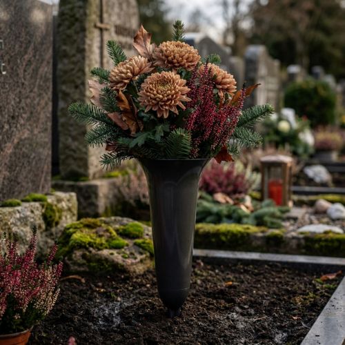 Grave vase anthracite 40cm | Floristik24.co.uk