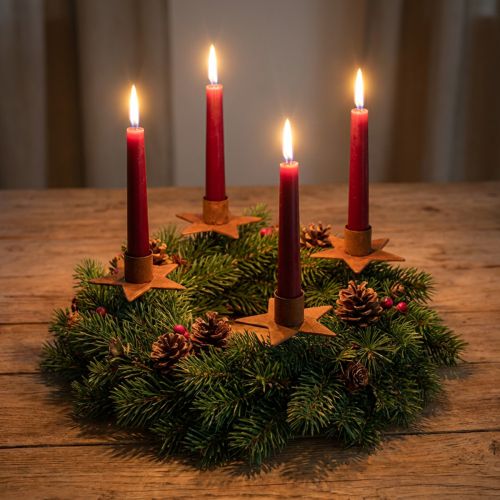 Candle decoration star candle holder for sticking rust Ø5cm 4pcs | Floristik24.co.uk