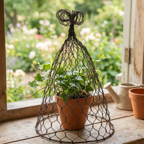 Wire hood, decorative bell, trellis made of metal Brown H25cm Ø16cm | Floristik24.co.uk