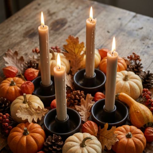 Taper Candles Brown Candles Candle Decoration Autumn Ø21/170mm 6 Pcs | Floristik24.co.uk