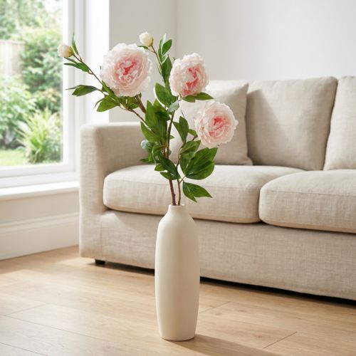 Silk flower peony artificial light pink, white 135cm | Floristik24.co.uk