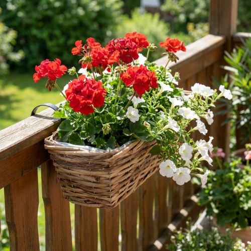 Product Balcony box flower box for hanging rattan natural L51cm