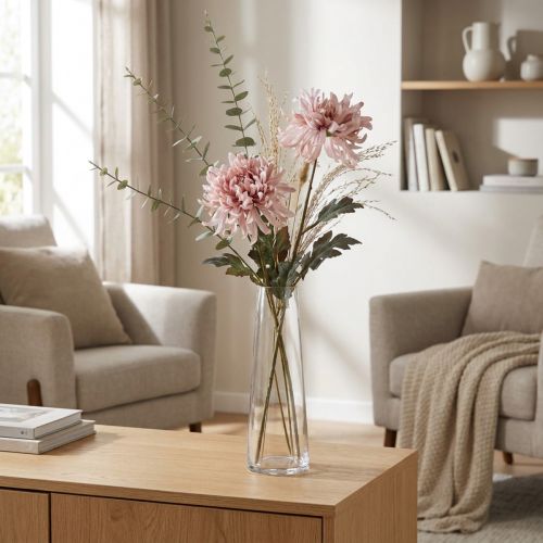 Artificial Chrysanthemums Pink Mauve Ø13cm L72cm 2pcs | Floristik24.co.uk