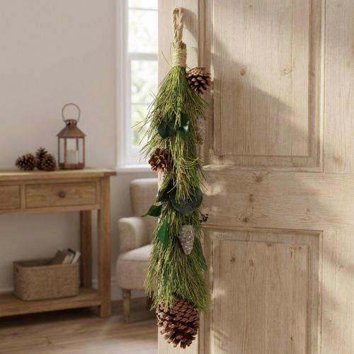 Christmas hanging decoration pine & eucalyptus cones L60cm Scandinavian country house style | Floristik24.co.uk