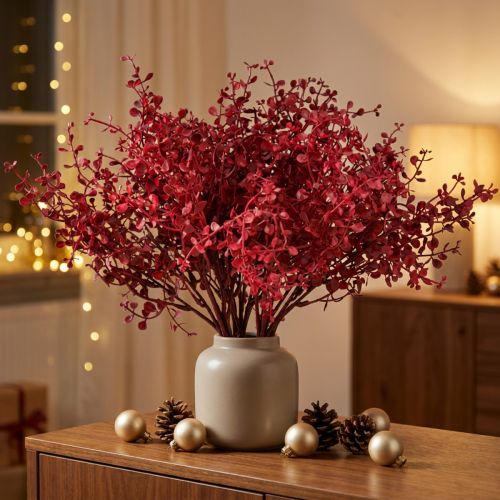 Eucalyptus bush red artificial plant eucalyptus 28cm 3pcs | Floristik24.co.uk