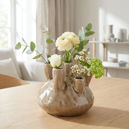 Maritime Vase Decoration Coral Design Brown Ø14.5cm H14cm | Floristik24.co.uk