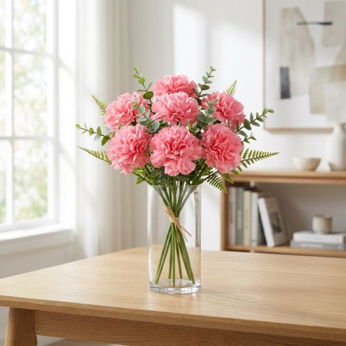 Artificial Carnation Pink 25cm 7pcs Artificial plant like real ! | Floristik24.co.uk