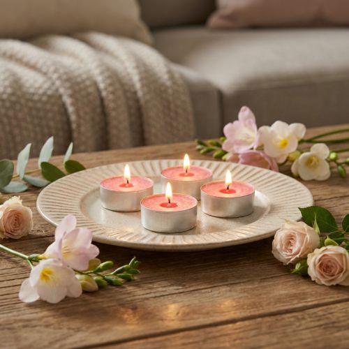 Scented candles strawberry, tealight scent, room scented candle Ø3.5cm H1.5cm 18 pieces | Floristik24.co.uk
