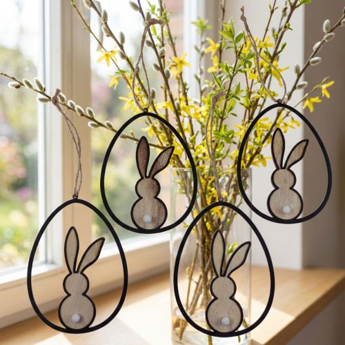 Easter bunny decoration for hanging Easter decoration wood 13cm 4pcs | Floristik24.co.uk
