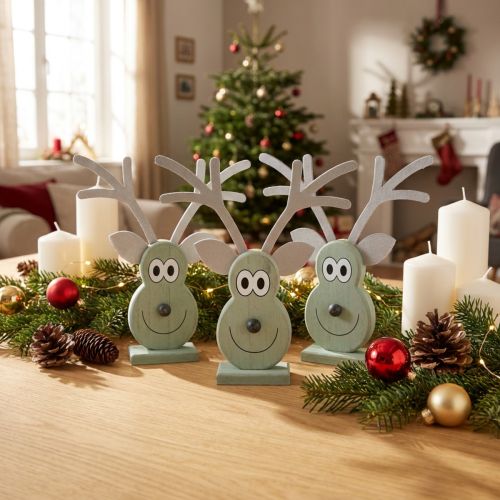 Moose head Mint standing 18cm x 16cm 3pcs | Floristik24.co.uk