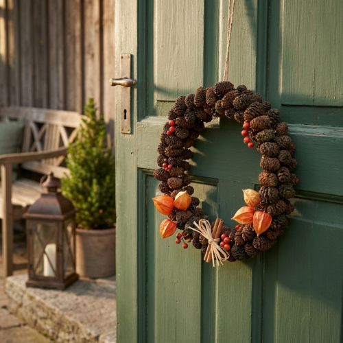 Cone wreath alder cone decorative wreath to hang nature Ø25cm | Floristik24.co.uk