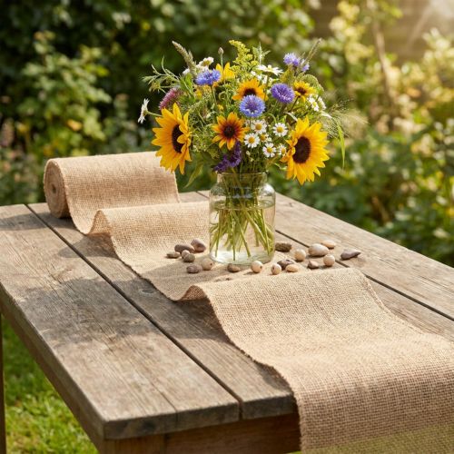 Natural jute ribbon, 15cm wide, 40m long | Floristik24.co.uk