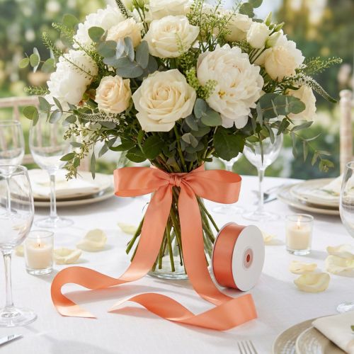 Gift and decoration ribbon 40mm x 50m Apricot | Floristik24.co.uk