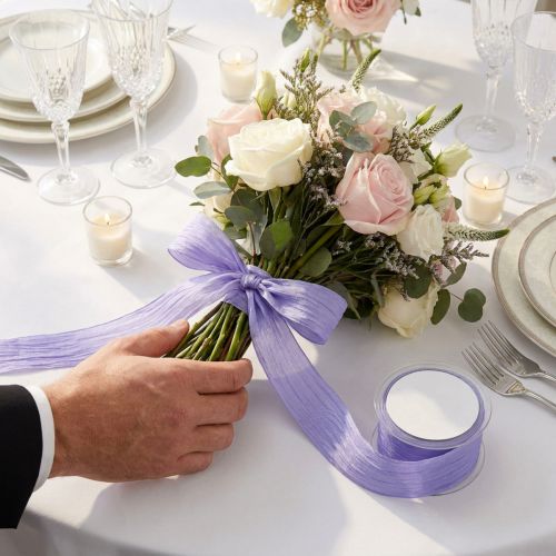 Ribbon Lilac Crash 50mm 20m | Floristik24.co.uk