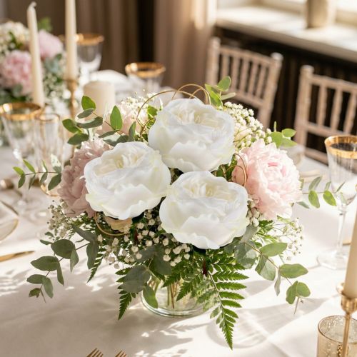 Rose Blossom White 17cm 4 pcs | Floristik24.co.uk