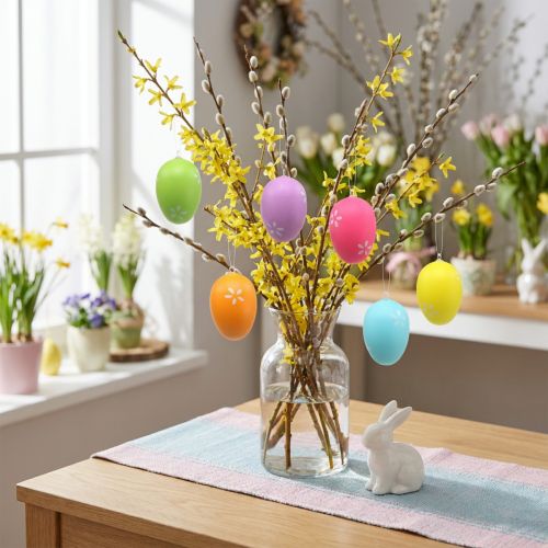 Easter eggs for hanging colorful 6cm 12 pcs | Floristik24.co.uk