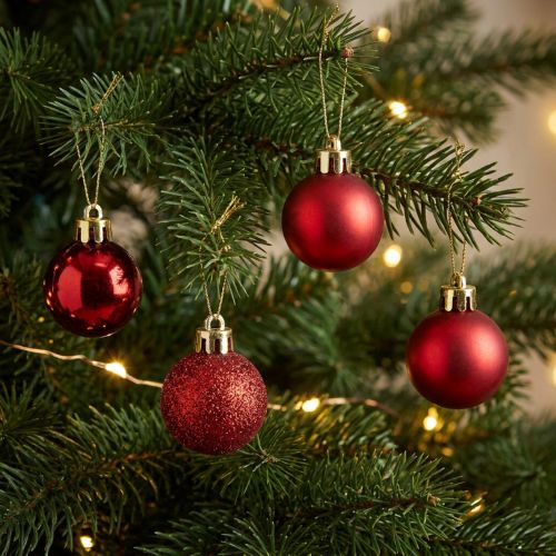 Christmas tree decorations Christmas ball red 3 cm 14 pieces | Floristik24.co.uk