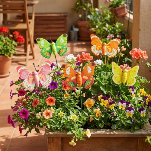 Flower stick butterfly wood assorted 7.5cm 16 pcs | Floristik24.co.uk